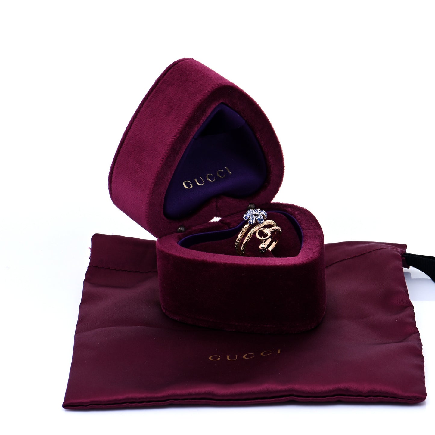 18K Rose Gold Diamond Blue Sapphire Flora Wrap Ring 55 7.25