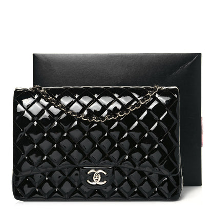 Chanel Patent Quilted Maxi Double Flap Black 14 of 14
