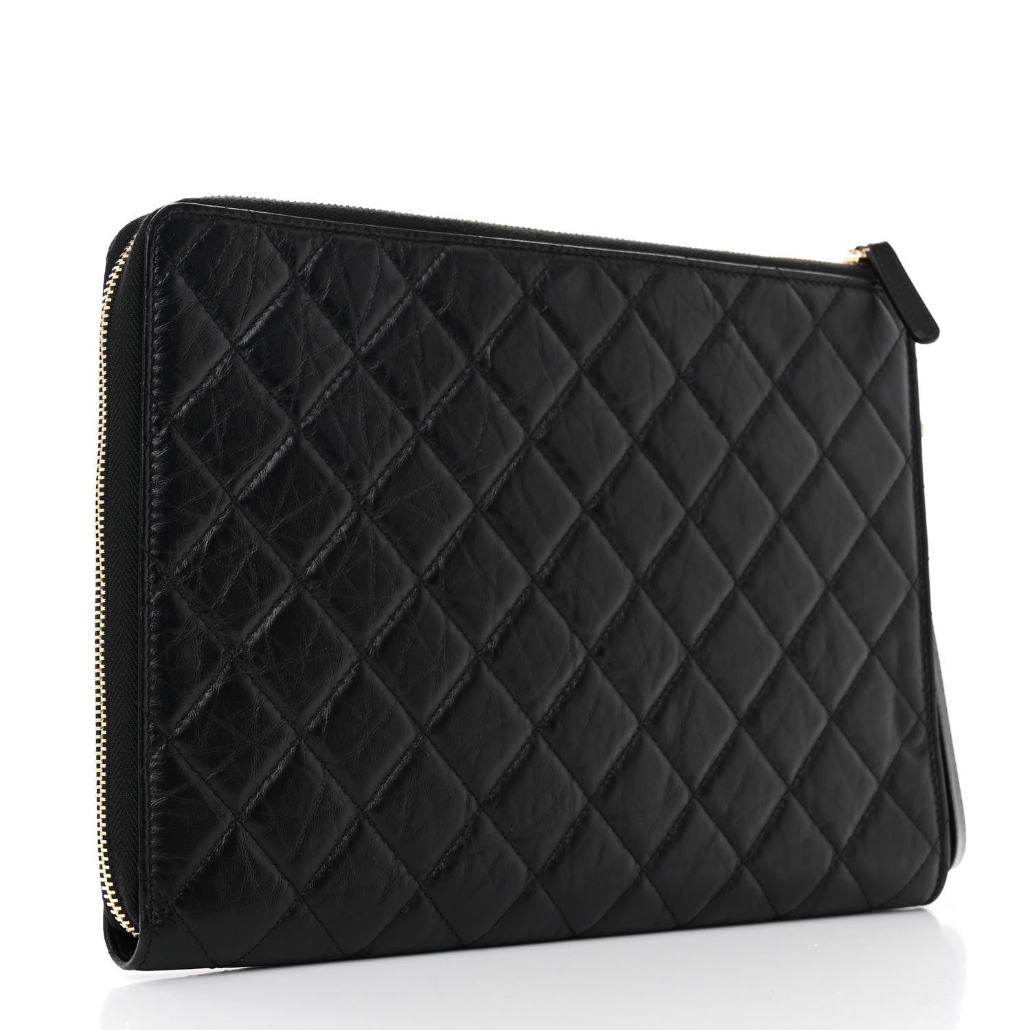 Chanel Aged Calfskin Quilted 2.55 Reissue Pouch With Handle Black 3 of 8