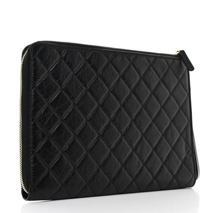 Chanel Aged Calfskin Quilted 2.55 Reissue Pouch With Handle Black 3 of 8