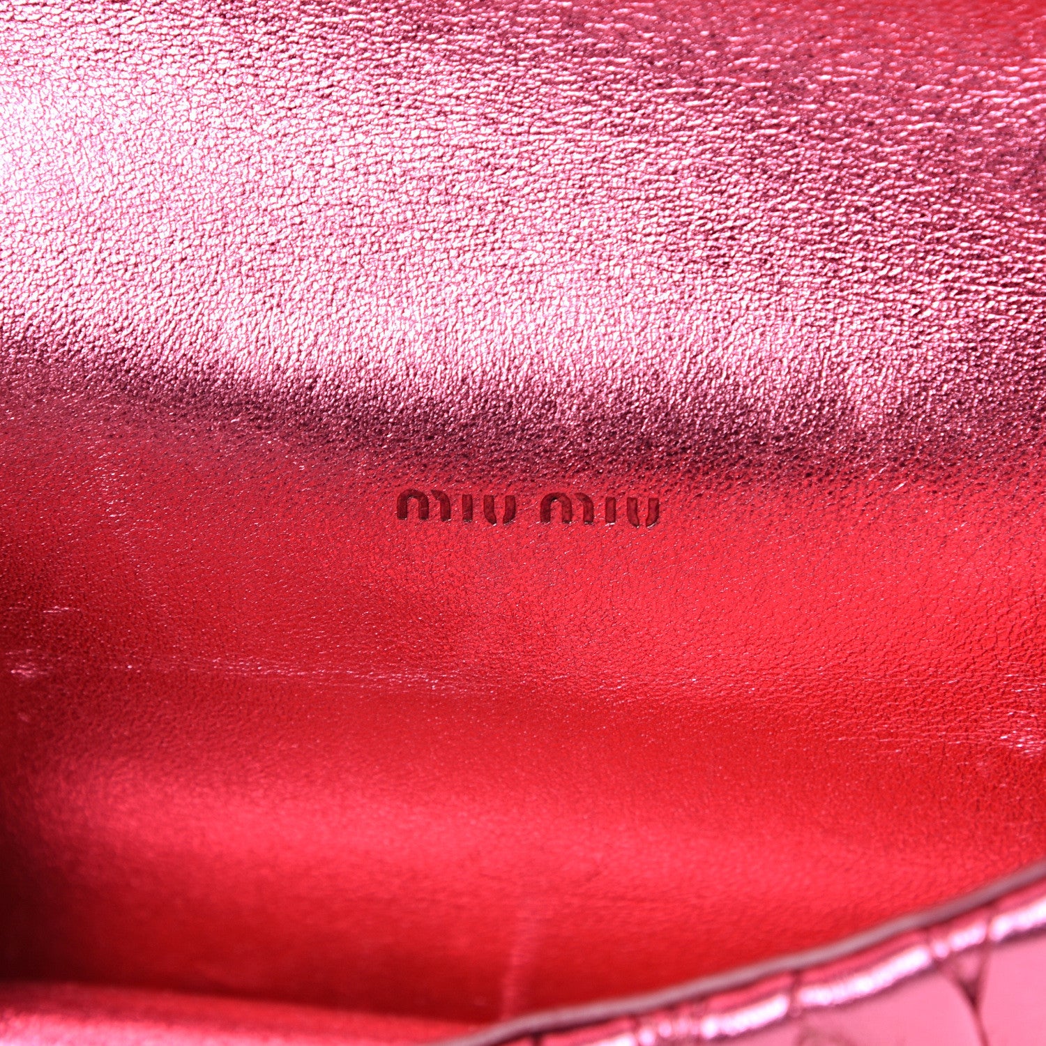 Miu Miu Metallic Nappa Matelasse Crystal Embellished Lady Crossbody Pink 5 of 12