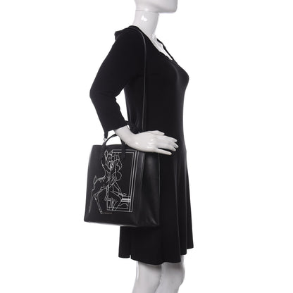 Givenchy Calfskin Bambi Print Medium Stargate Shopper Tote Black 2 of 9
