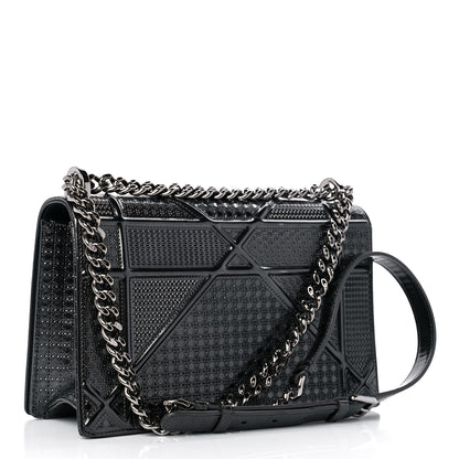 Christian Dior Metallic Patent Micro-Cannage Medium Diorama Flap Bag Onyx Black 3 of 11