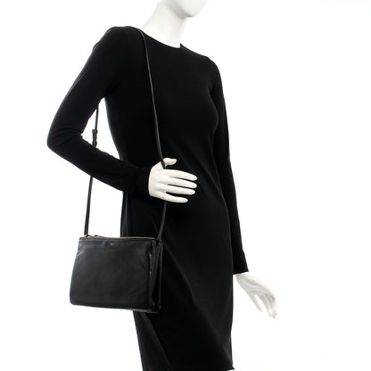 Celine Lambskin Large Trio Crossbody Bag Black 2 of 7