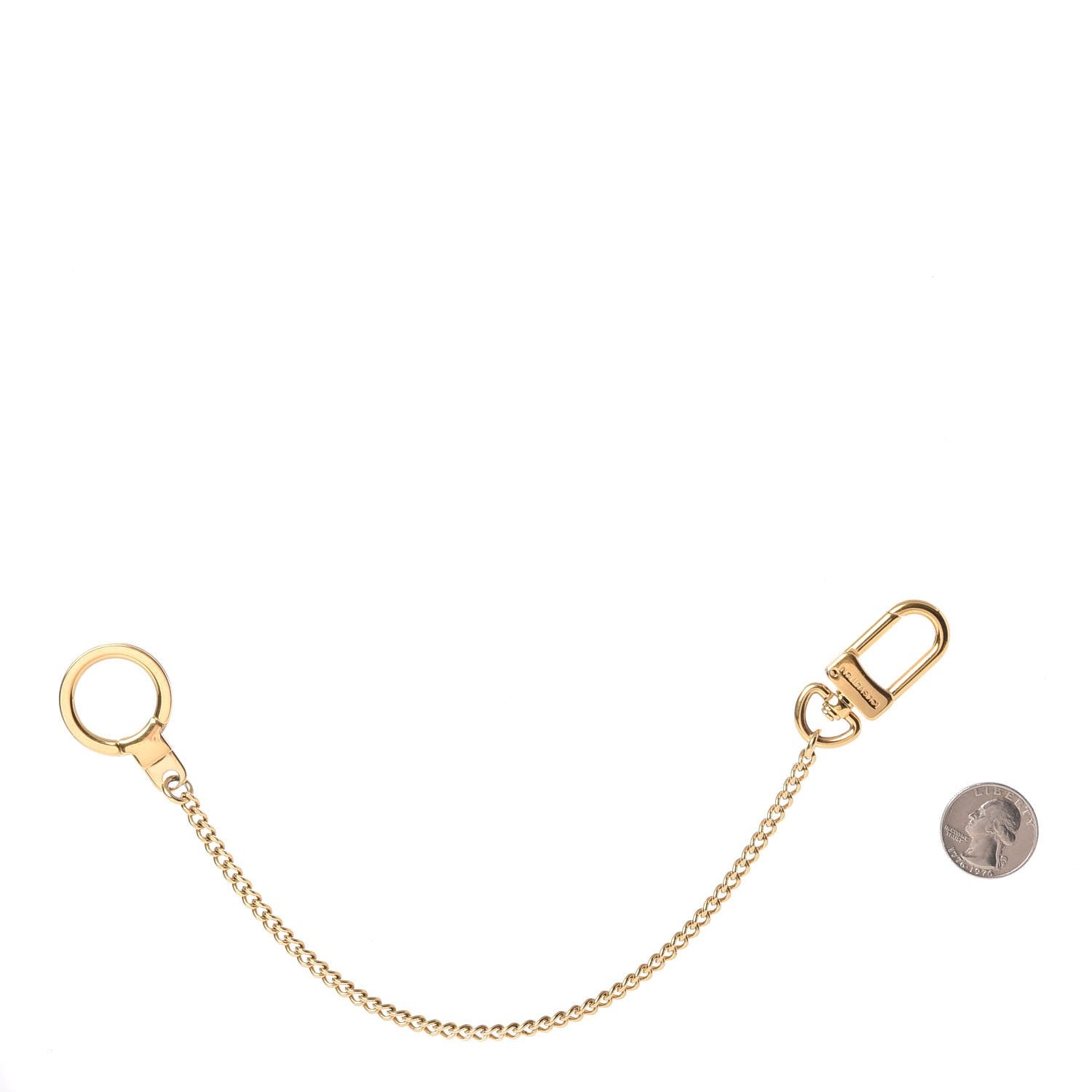 Louis Vuitton Metal Pochette Extender Key Ring Chain Gold 2 of 5