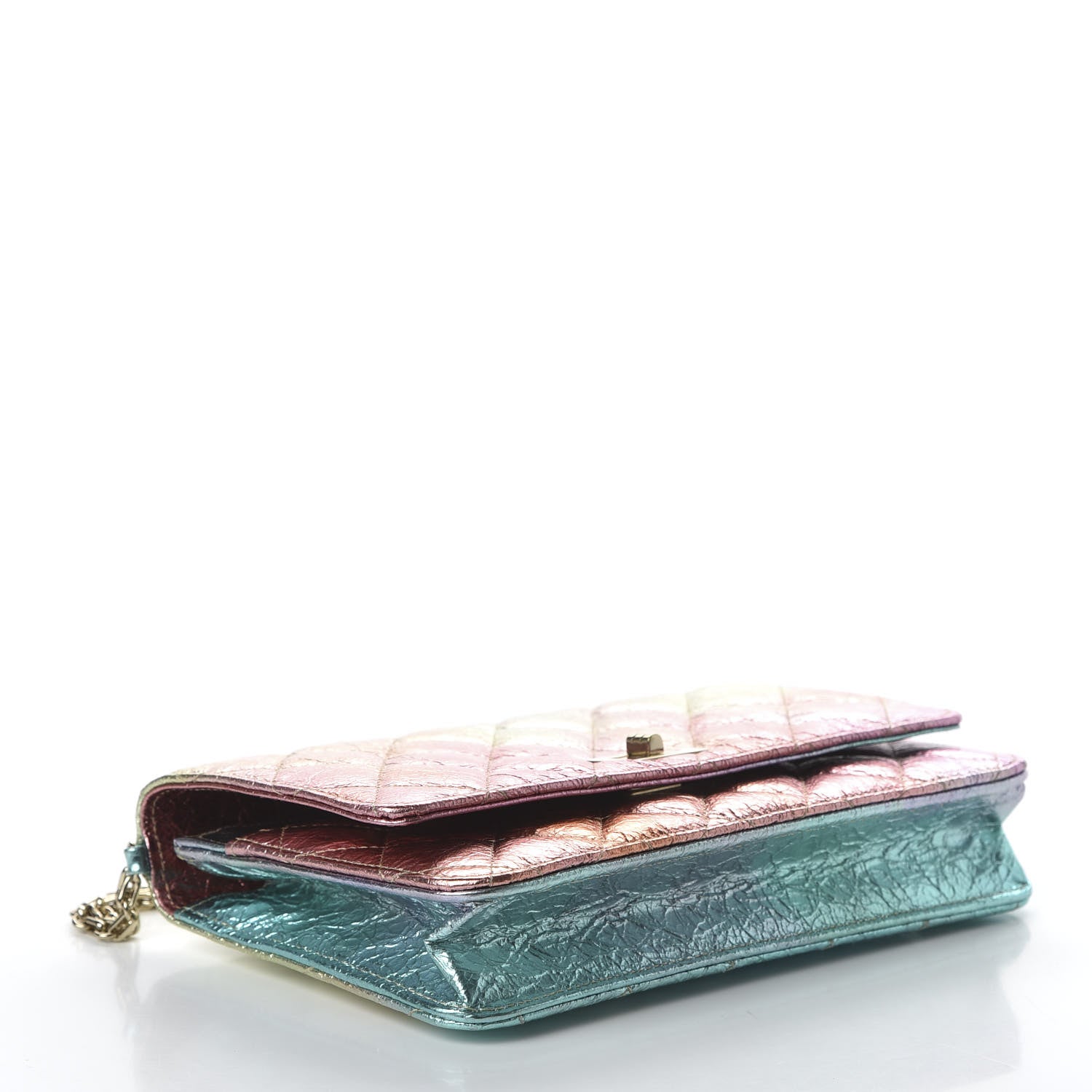 Chanel Metallic Goatskin Quilted 2.55 Reissue Wallet on Chain WOC Multicolor 4 of 11