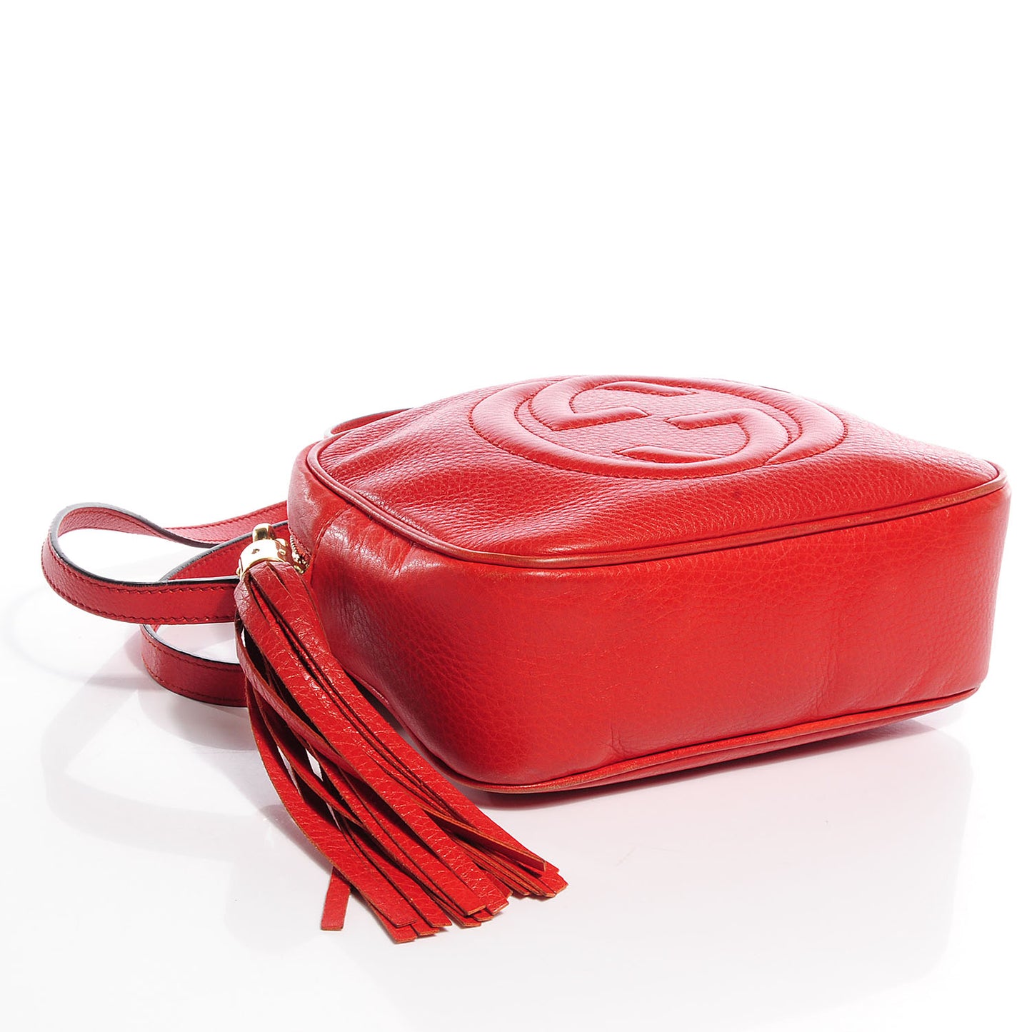 Pebbled Calfskin Small Soho Disco Bag Vibrant Red