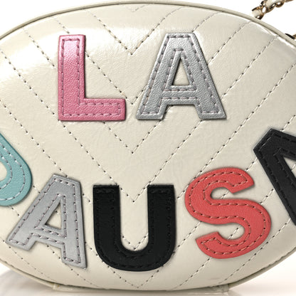 Chanel Embroidered Lambskin Chevron Quilted La Pausa Evening Bag White 8 of 11