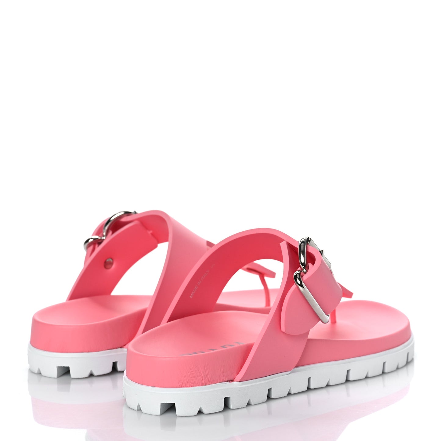 EVA Rubber Buckled Lug Sole 20mm Thong Sandals 39 Begonia