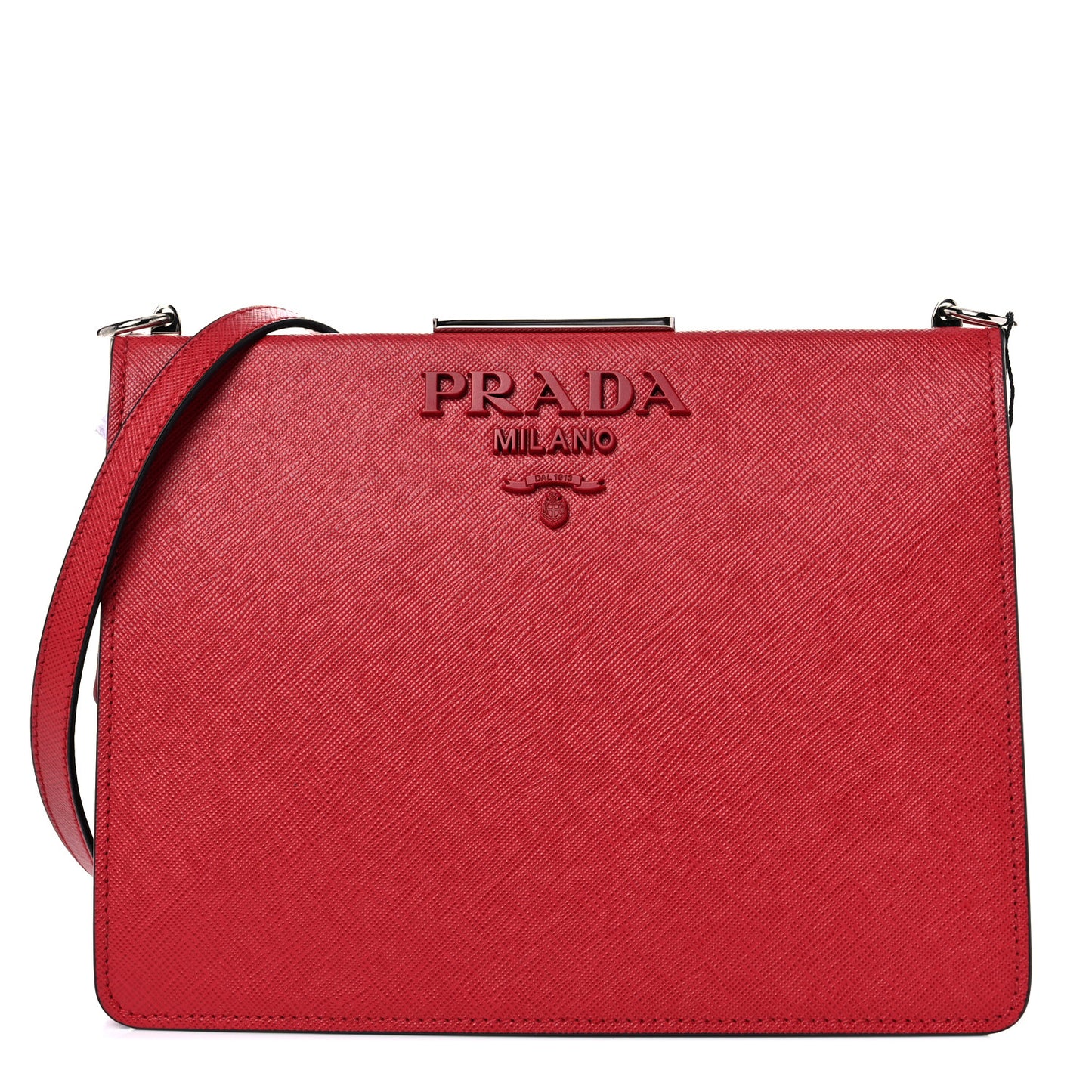 Saffiano City Calfskin Monochrome Light Frame Bag Fuoco