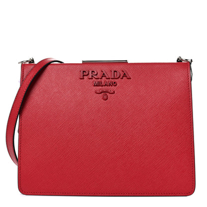 Prada Saffiano City Calfskin Monochrome Light Frame Bag Fuoco 1 of 8