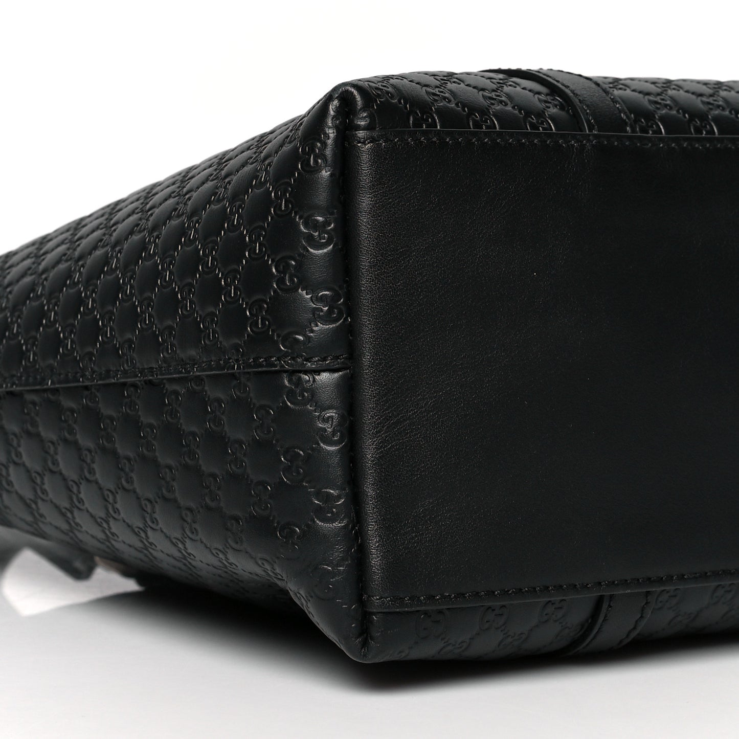 Soft Microguccissima Small Zippered Satchel Black