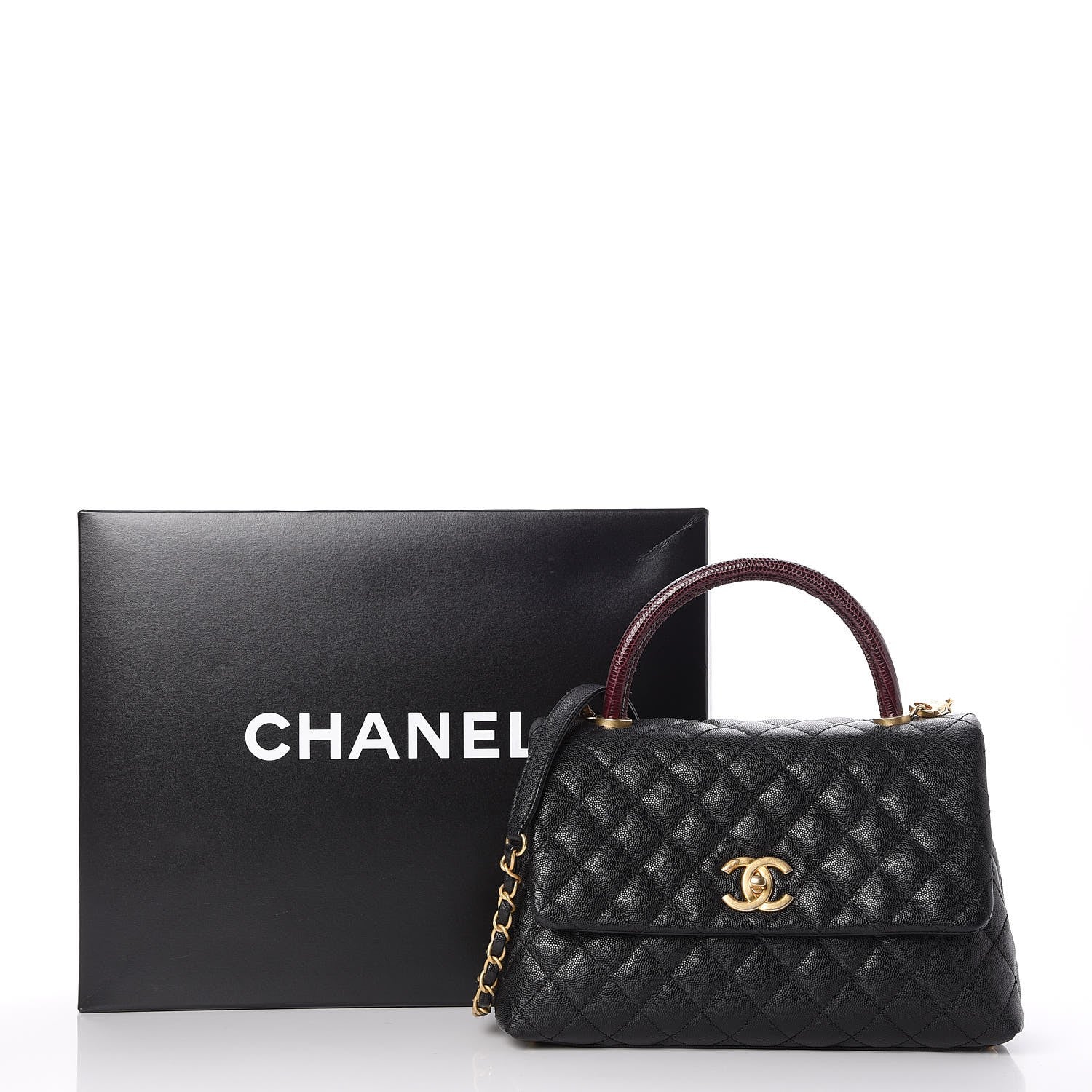 Chanel Caviar Lizard Quilted Small Coco Handle Flap Black 8 of 8