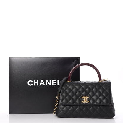Chanel Caviar Lizard Quilted Small Coco Handle Flap Black 8 of 8