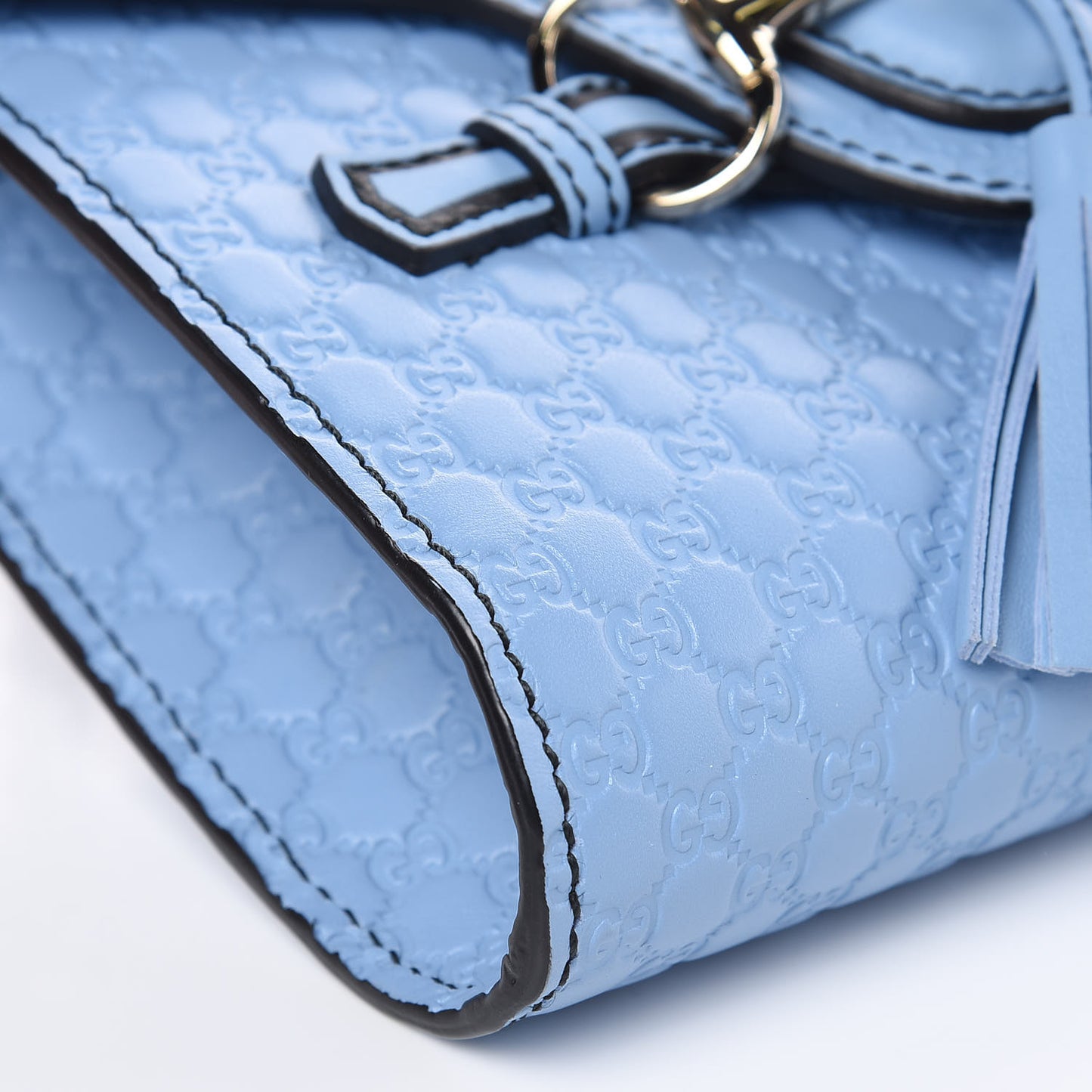 Soft Microguccissima Mini Emily Chain Shoulder Bag Mineral Blue