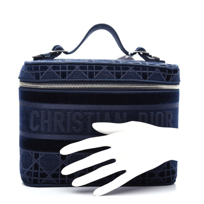 Christian Dior Velvet Cannage Diortravel Vanity Case Blue 2 of 6