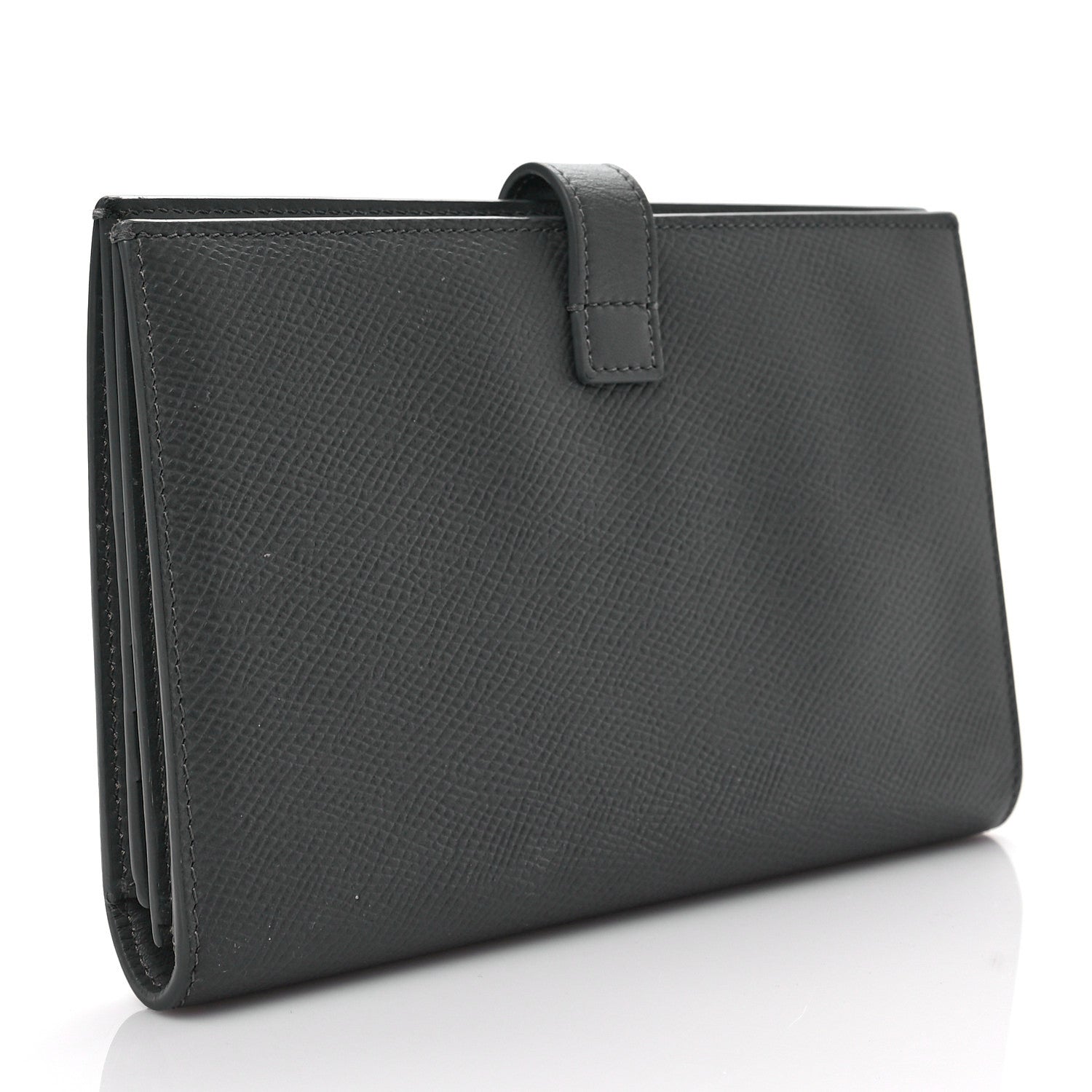 Celine Grained Calfskin Large Multifunction Strap Wallet Medium Grey 3 of 8