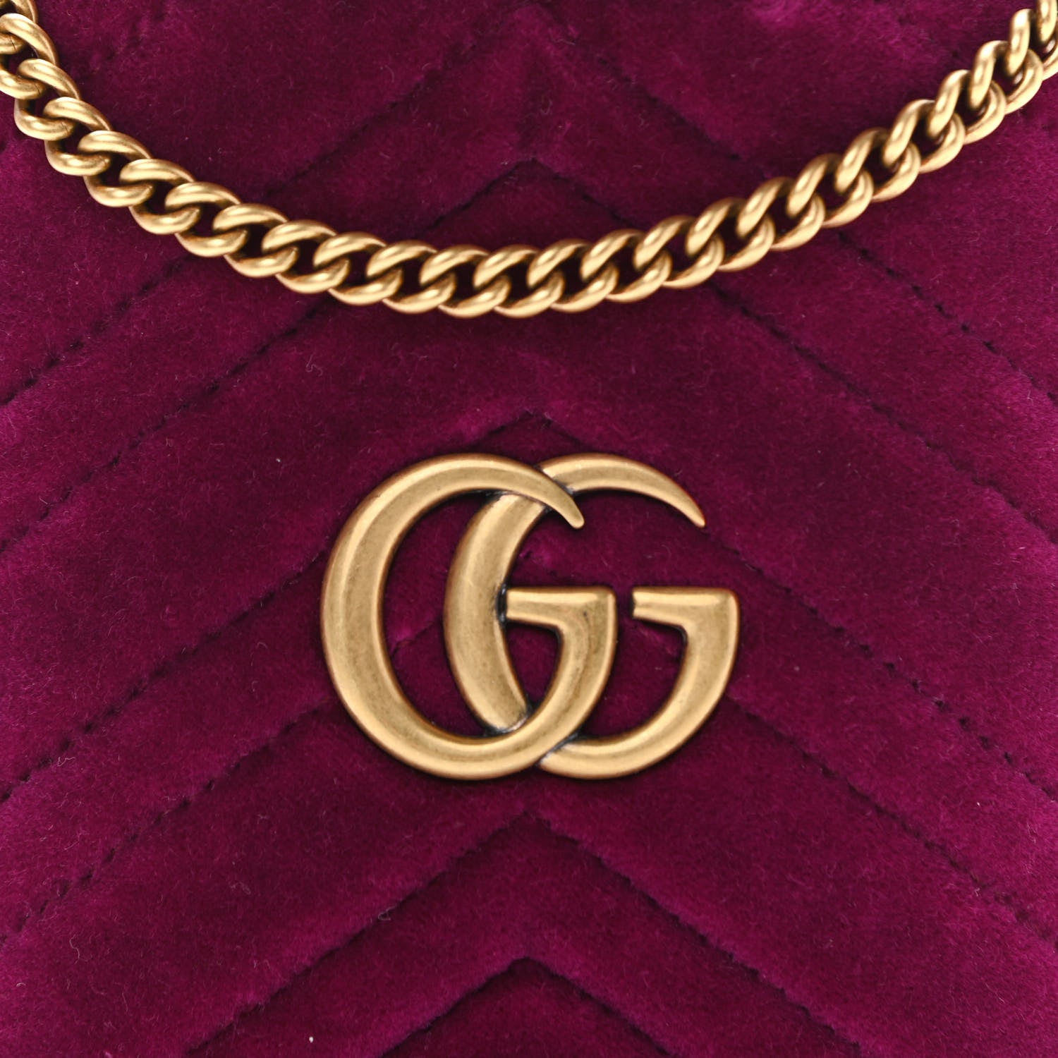 Gucci Velvet Matelasse Mini GG Marmont 2.0 Bucket Bag Fuchsia Violet Cyclamen 8 of 11