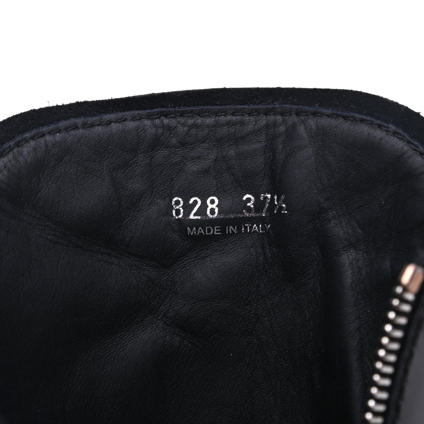 Vitello Lux Nylon Metal Triangle Logo Monolith Pouch Pocket 55mm Tall Combat Boots 37.5 Black