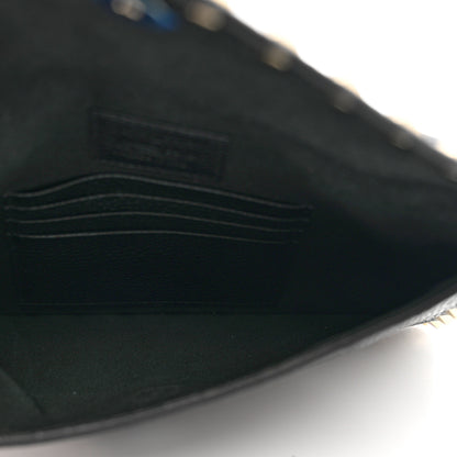 Valentino Garavani Pebbled Calfskin Medium Rockstud Envelope Flat Wristlet Pouch Black 5 of 6