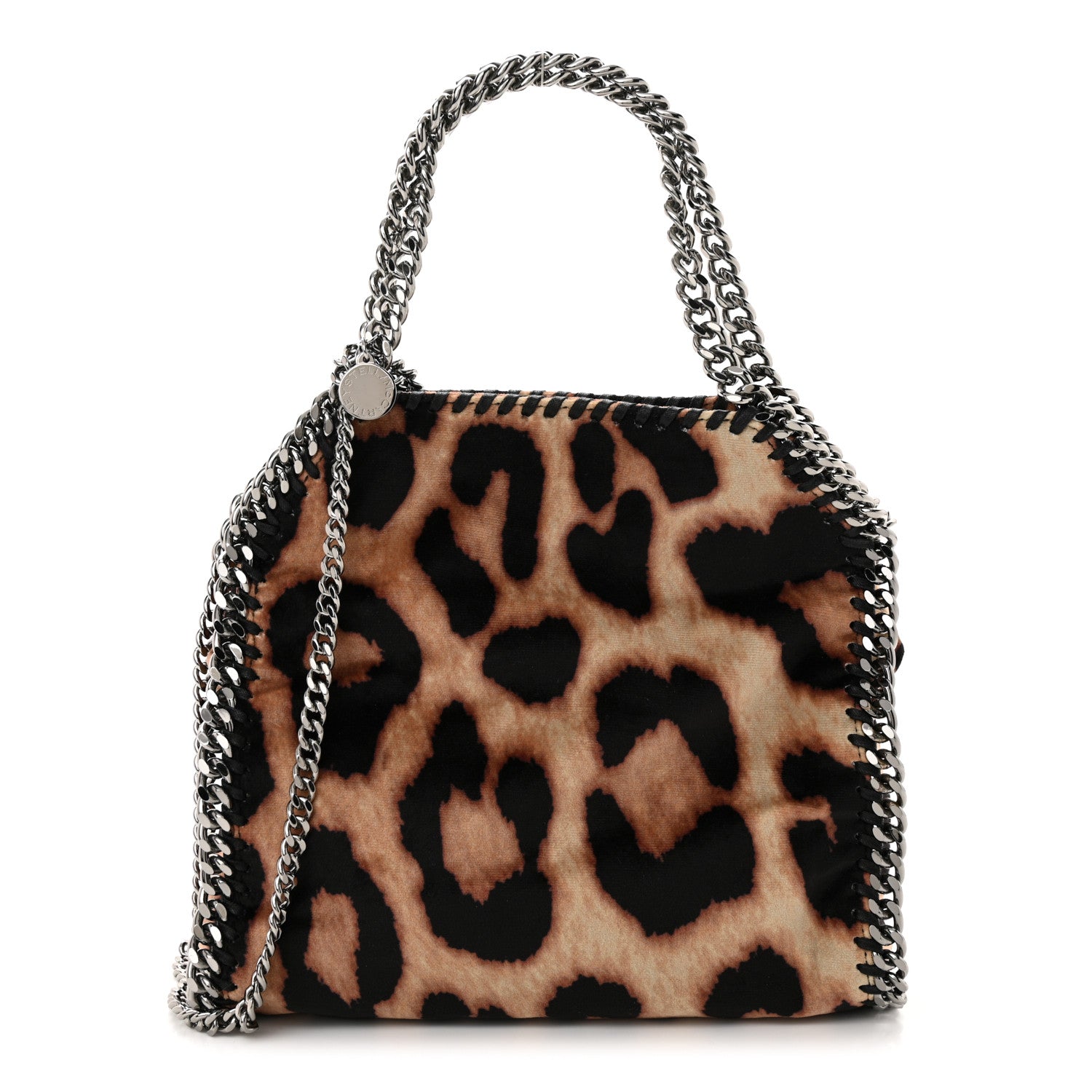 Stella McCartney Linen Leopard Print Small Falabella Tote Brown 1 of 9