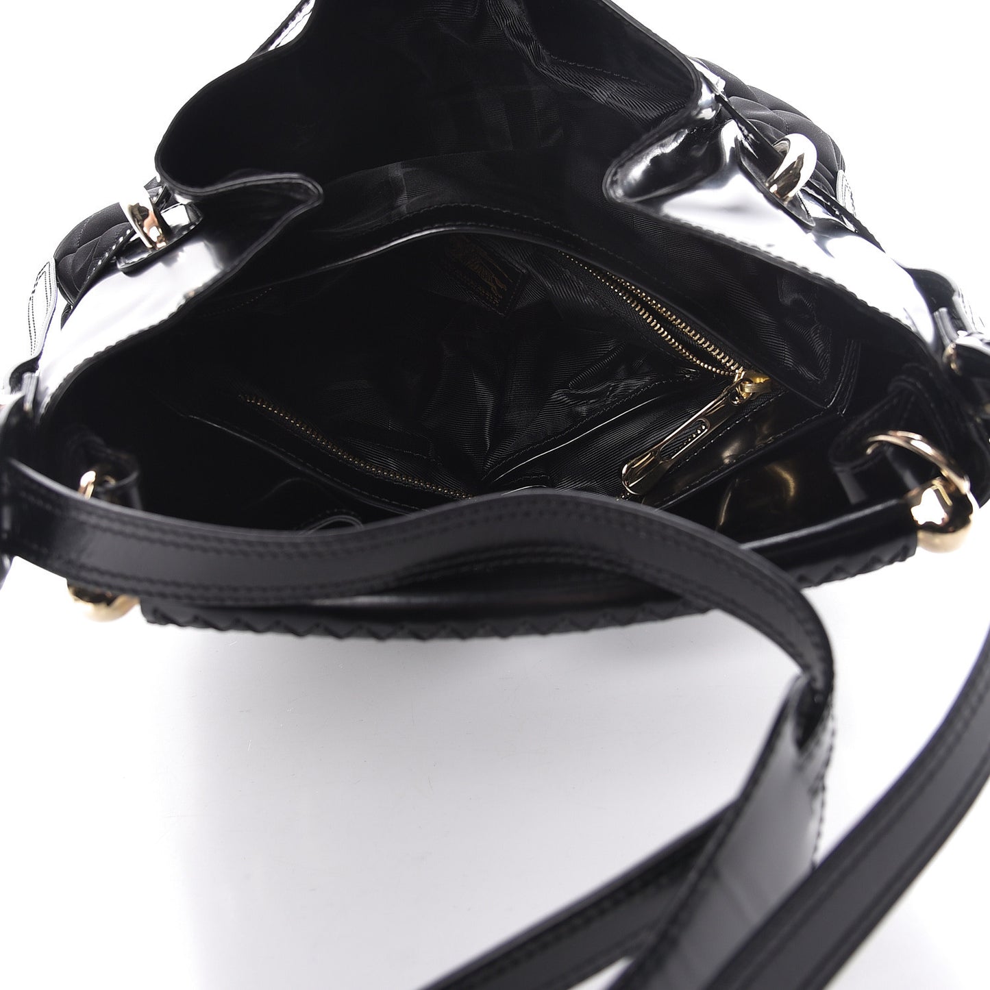 Calfskin Nylon Quilted Large Manor Tote Black