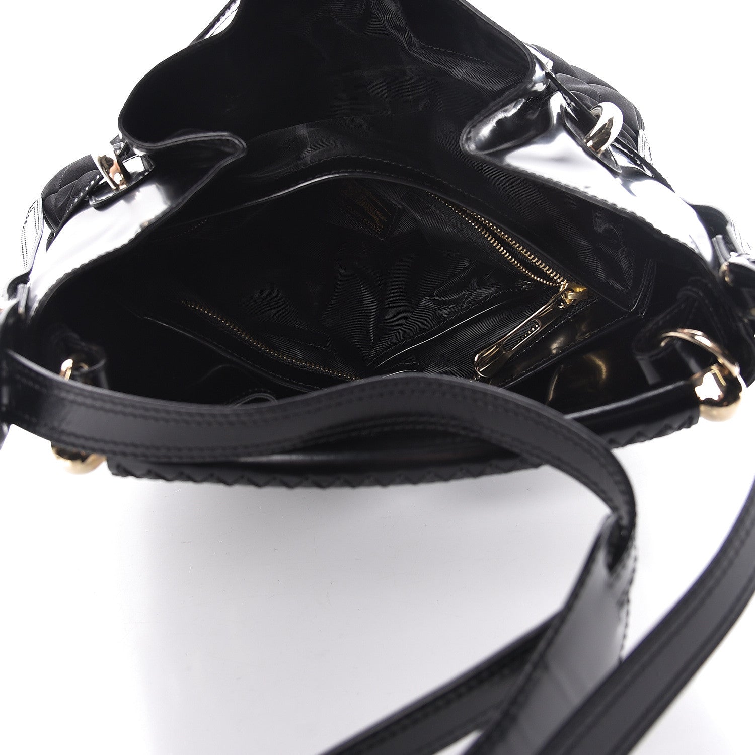 Burberry Calfskin Nylon Quilted Large Manor Tote Black 6 of 12