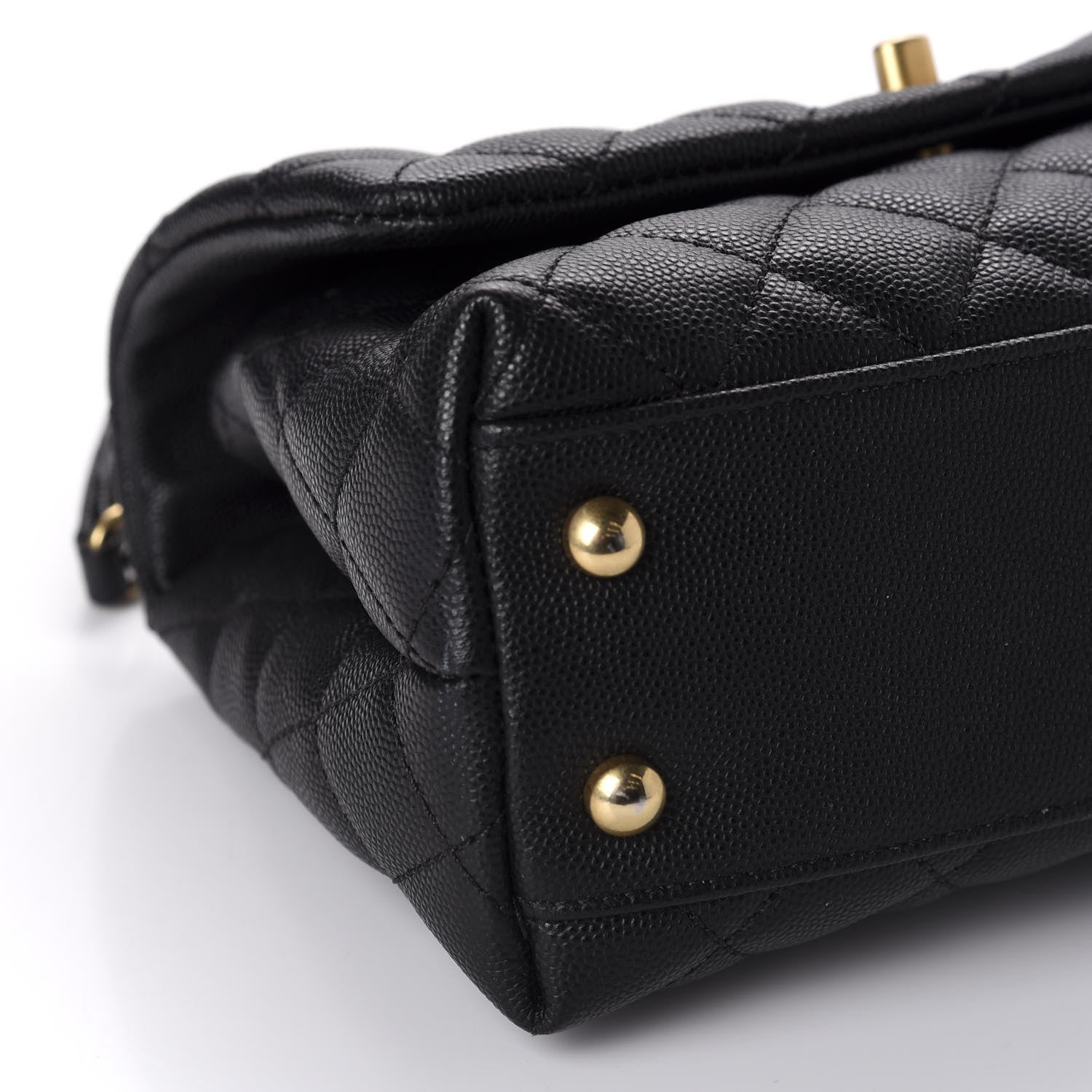 Chanel Caviar Lizard Embossed Quilted Mini Coco Handle Flap Black 5 of 10