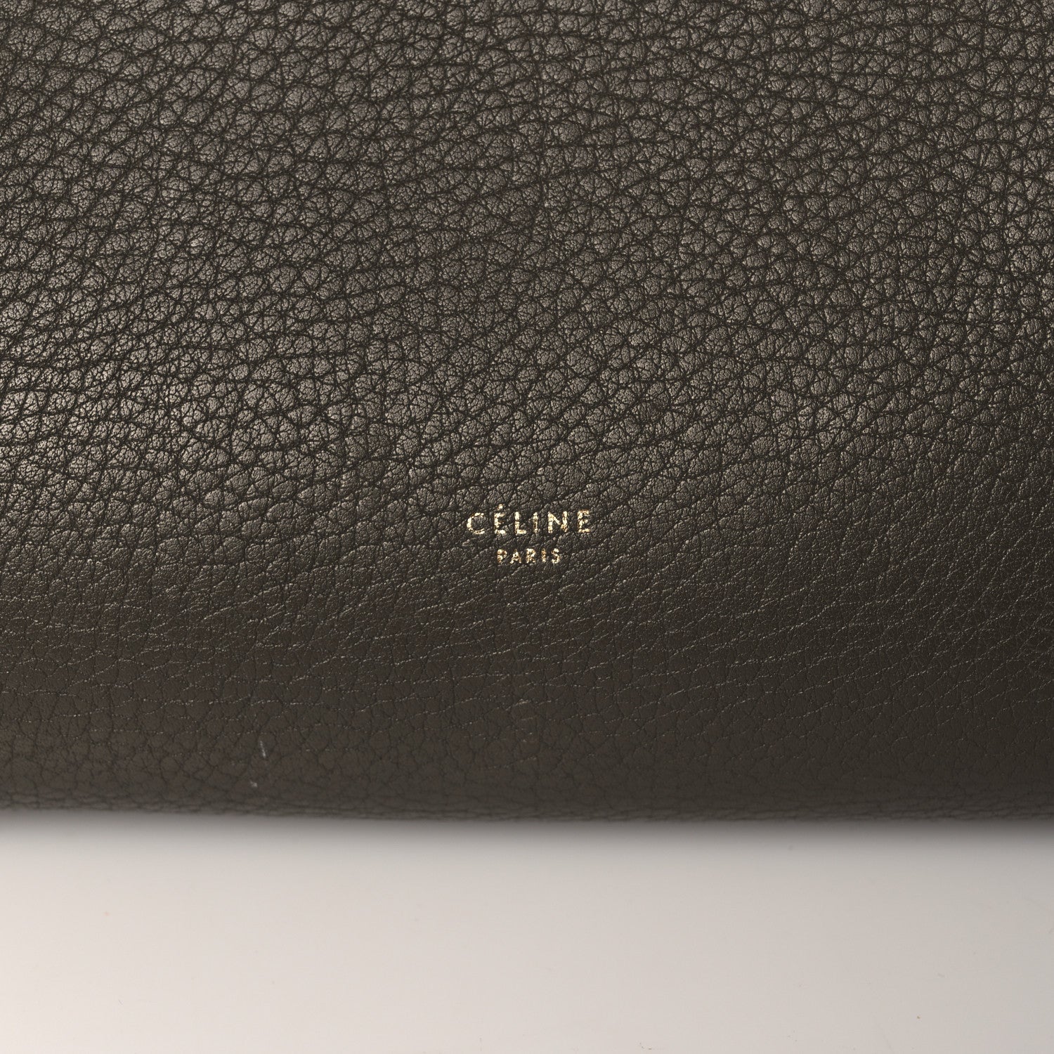 Celine Crisped Calfskin Small Tie Knot Tote Dark Khaki 7 of 39