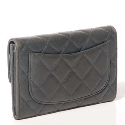 Chanel Lambskin Quilted Small Flap Wallet Grey 3 of 8