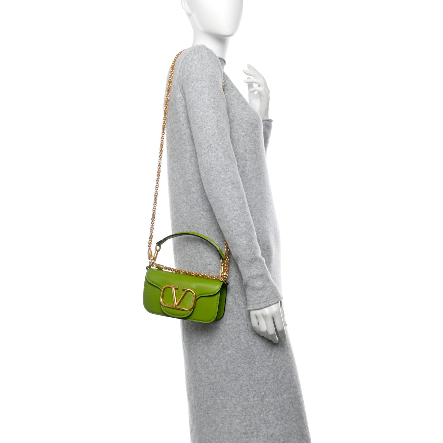 Calfskin Vlogo Small Loco Shoulder Bag Light Green