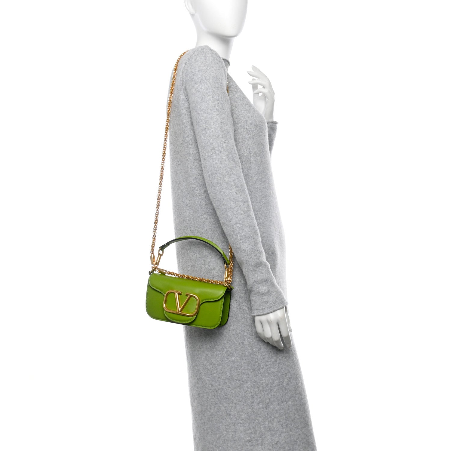 Valentino Garavani Calfskin Vlogo Small Loco Shoulder Bag Light Green 2 of 10