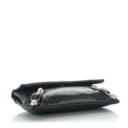 Balenciaga Agneau Giant 21 Silver Hardware Envelope Clutch Black 4 of 8