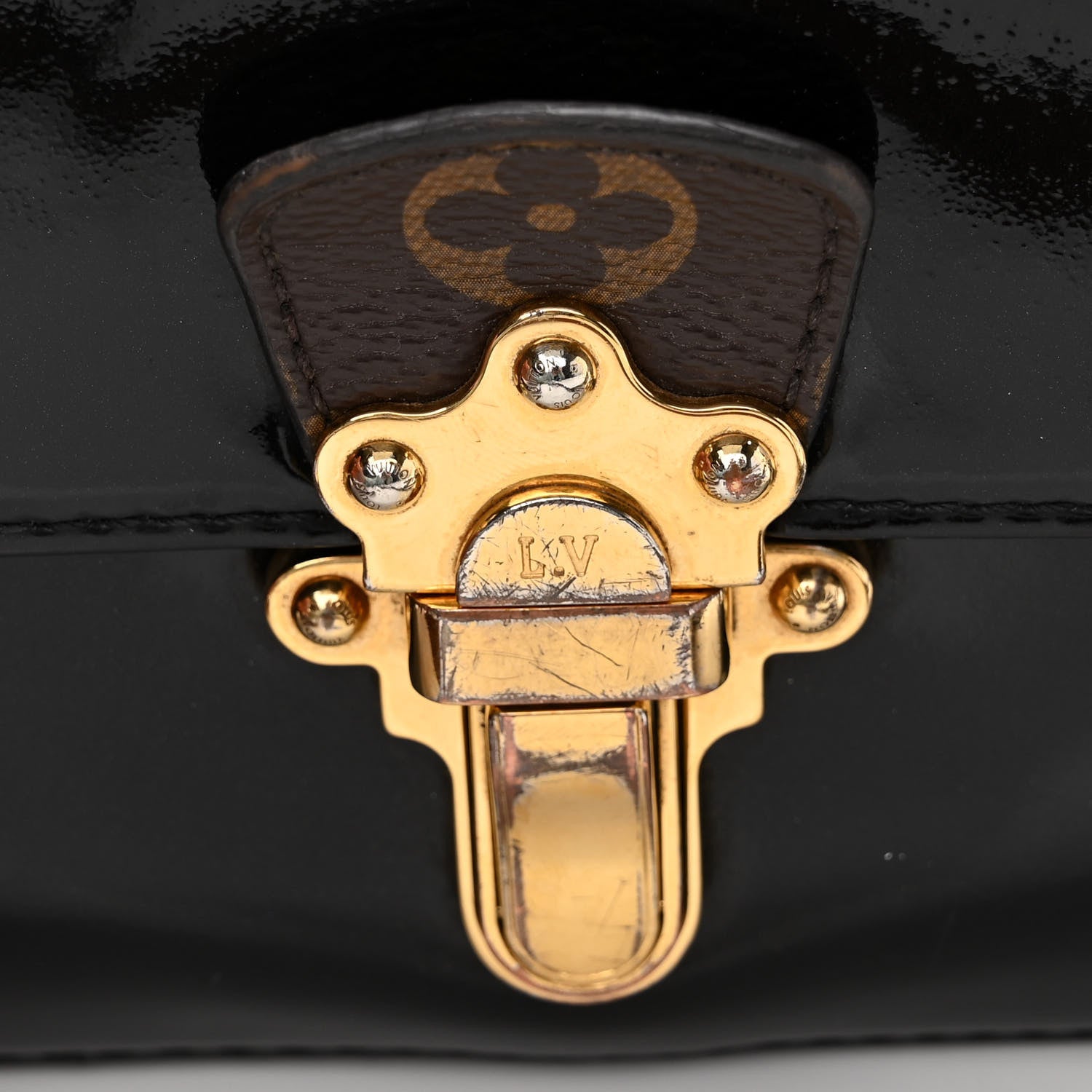 Louis Vuitton Patent Calfskin Monogram Cherrywood BB Black 11 of 13