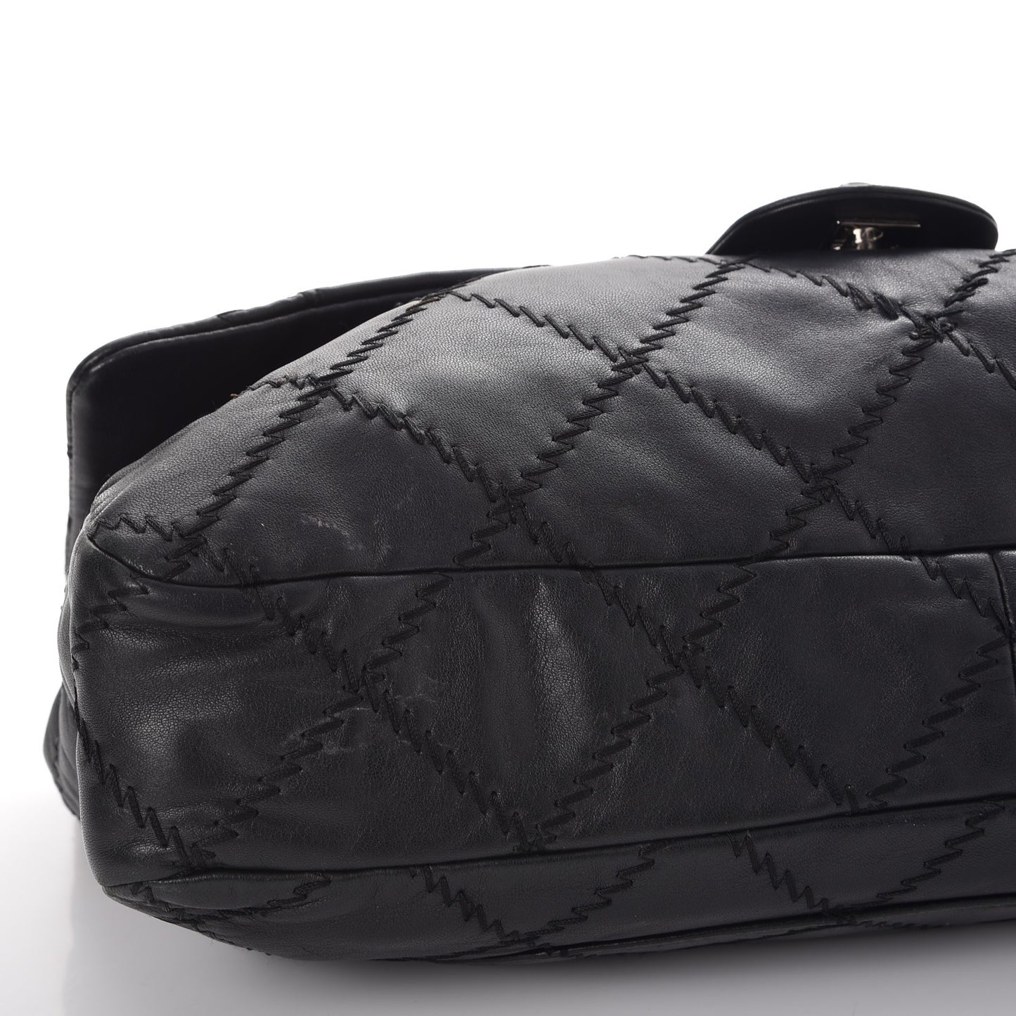 Lambskin Ultimate Stitch Maxi Flap Black