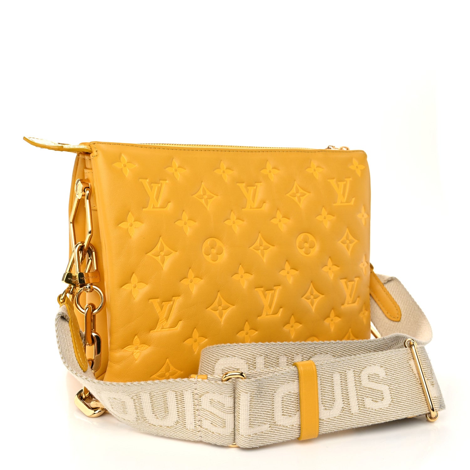 Louis Vuitton Lambskin Embossed Monogram Coussin PM Sunflower 3 of 11