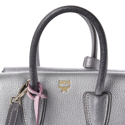 MCM Metallic Grained Calfskin Mini Milla Tote Spike Silver 13 of 13
