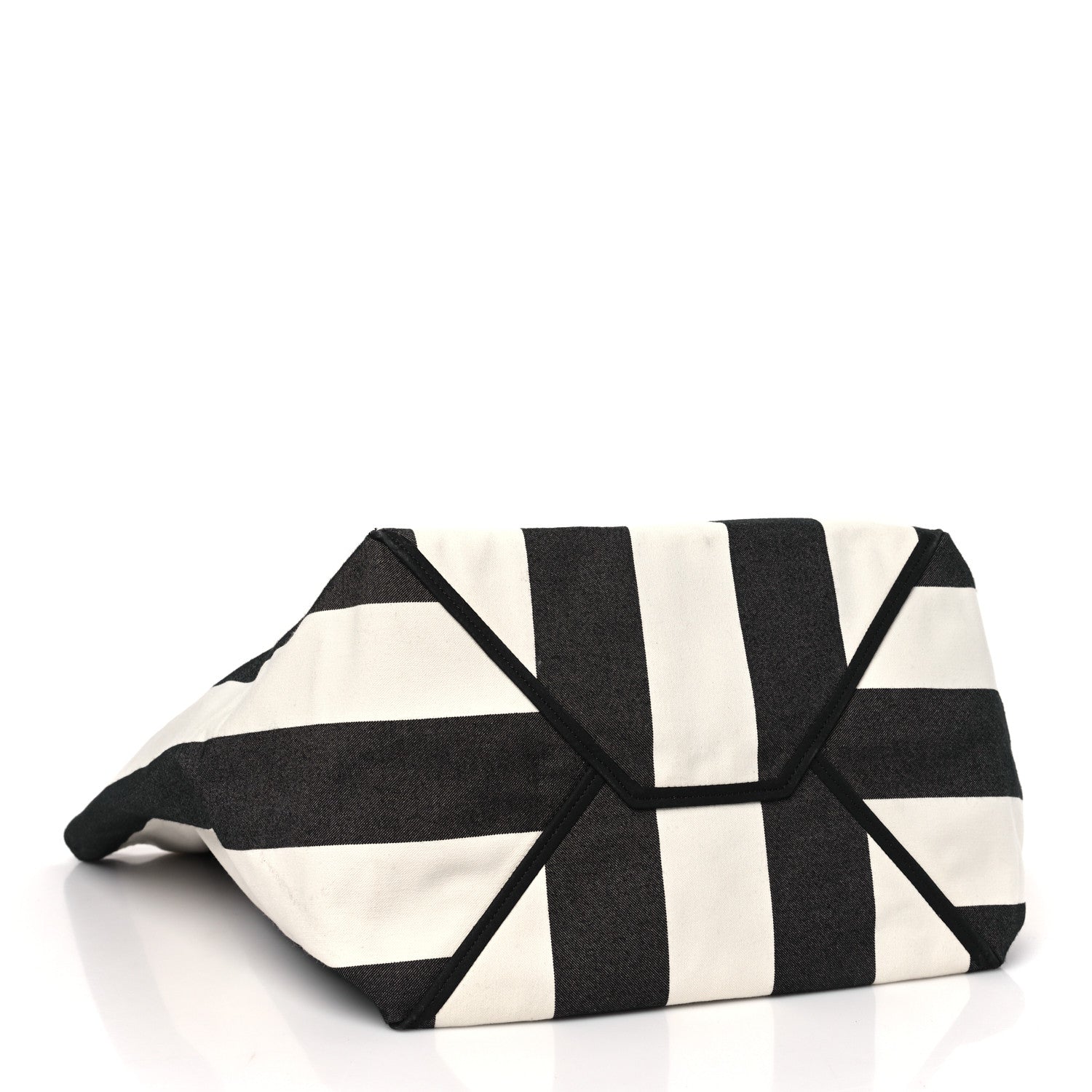 Celine Canvas Striped Large Phantom Cabas Black White 3 of 8