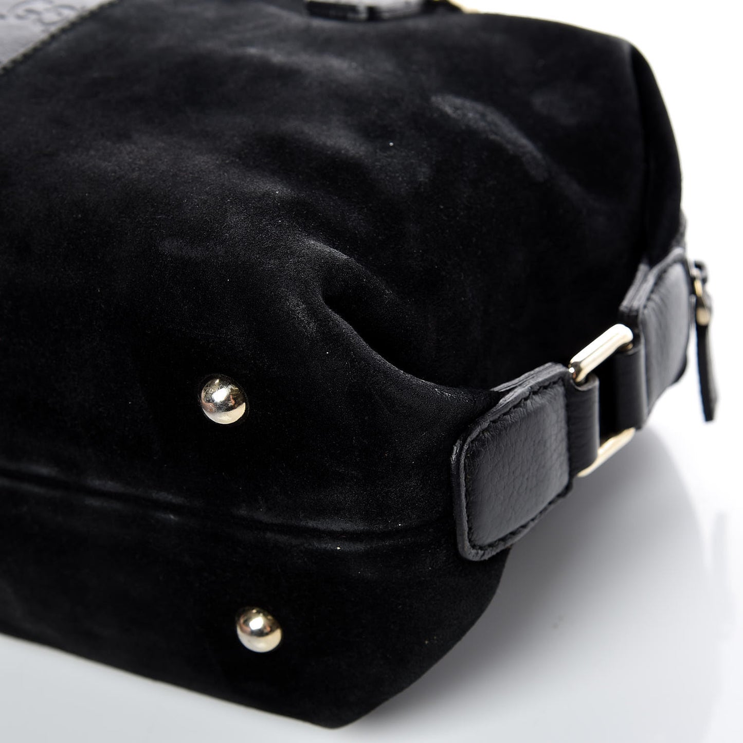 Suede Guccissima Small Boston Black