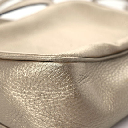 Gucci Metallic Pebbled Calfskin Small Soho Disco Bag Golden Beige 10 of 12