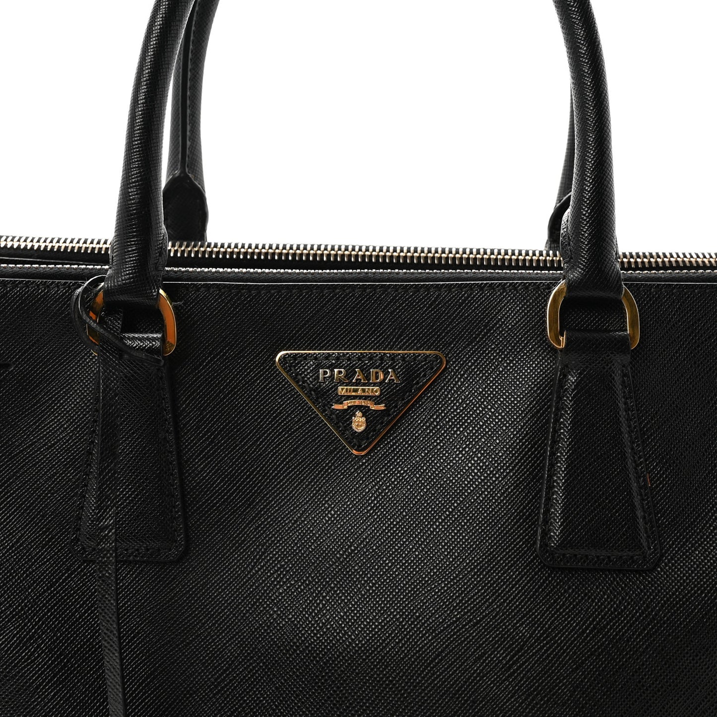 Saffiano Large Galleria Double Zip Tote Black