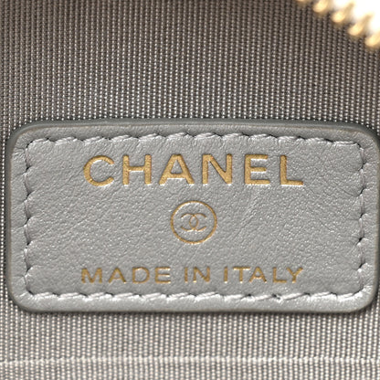 Chanel Metallic Lambskin Quilted Chanel 19 Round Clutch With Chain Silver 6 of 11