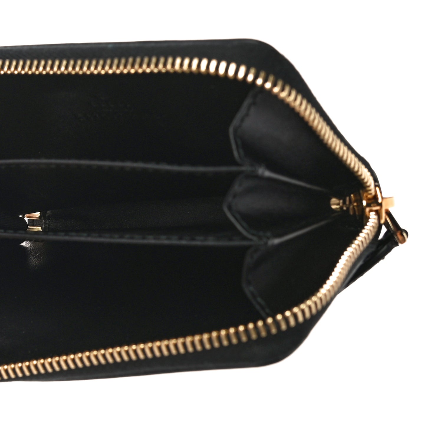 Plutone Calfskin Logo Zip Around Card Case Black
