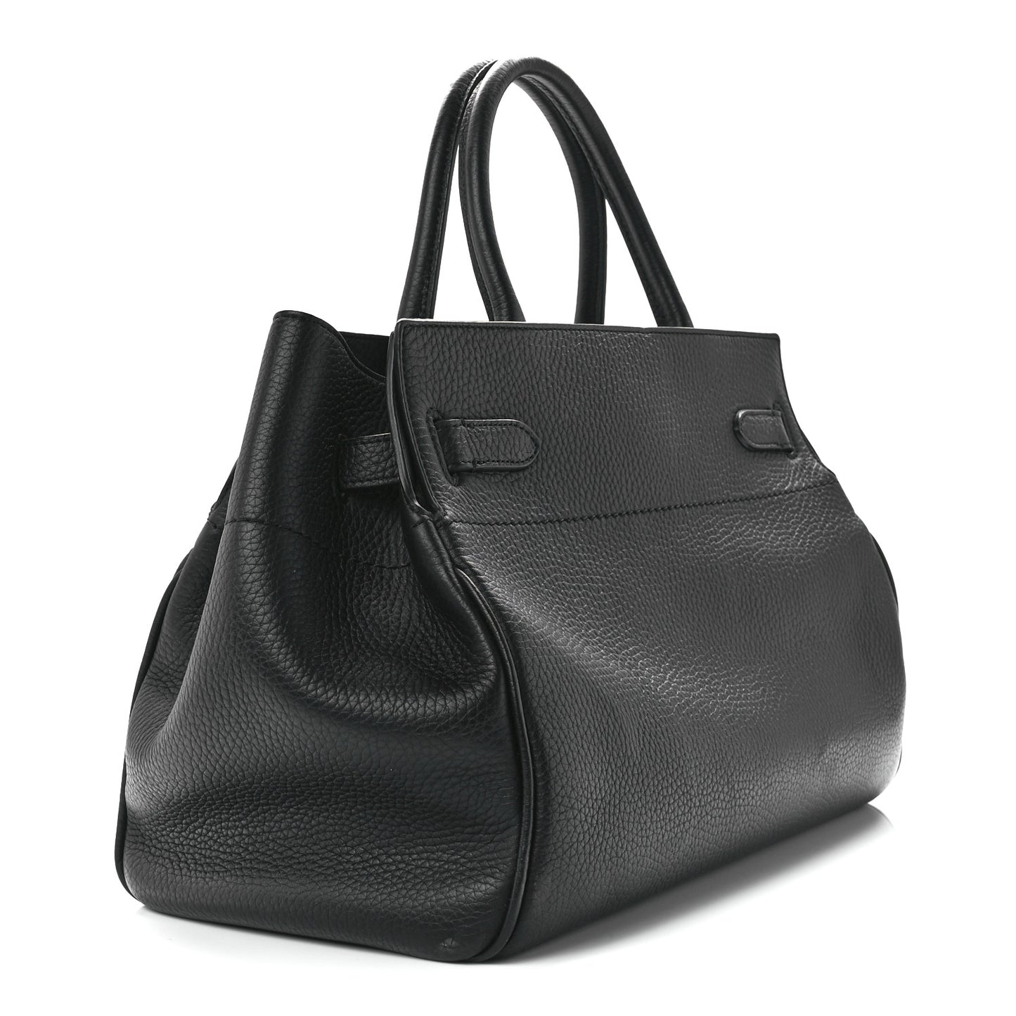Heavy Grain Belted Bayswater Tote Black