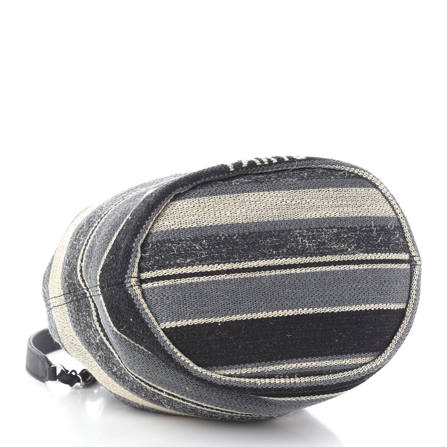 Striped Canvas Deauville Drawstring Bag Grey Black