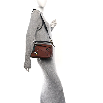 Loewe Calfskin Spirited Away Print Small Puzzle Bag Gold 2 of 9