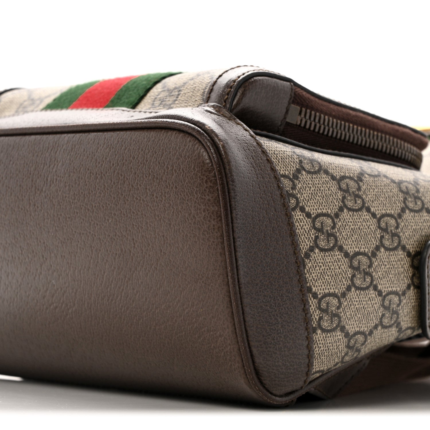 Gucci GG Supreme Monogram Calfskin Web Small Ophidia Day BackpacK Beige Ebony New Acero 10 of 12