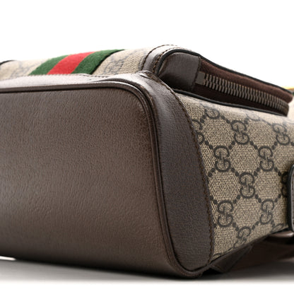 Gucci GG Supreme Monogram Calfskin Web Small Ophidia Day BackpacK Beige Ebony New Acero 10 of 12