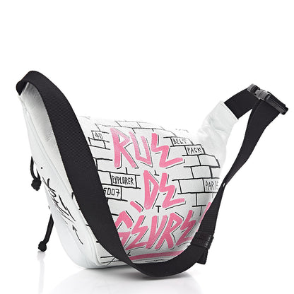 Balenciaga Agneau Arena Graffiti All Over Explorer Belt Bag White Multicolor 3 of 10