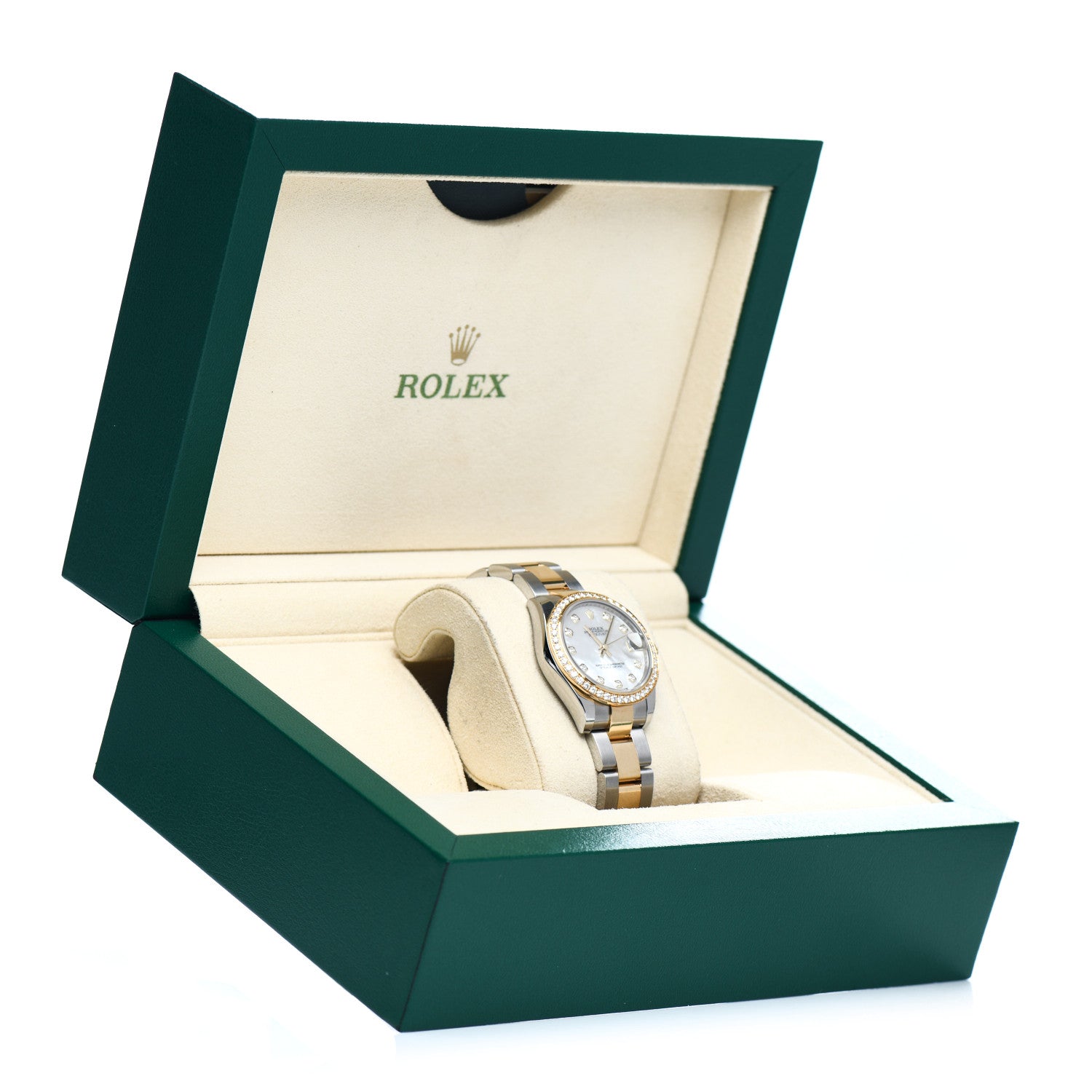 Rolex Stainless Steel 18K Yellow Gold Diamond Mother of Pearl 31mm Oyster Perpetual Datejust Watch 178383 5 of 5
